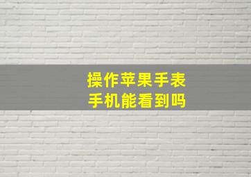 操作苹果手表 手机能看到吗